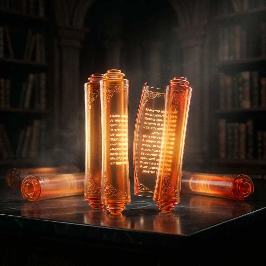 Phoenix Local Marketing resources page free ebooks illustration depicting styled amber glass document scrolls